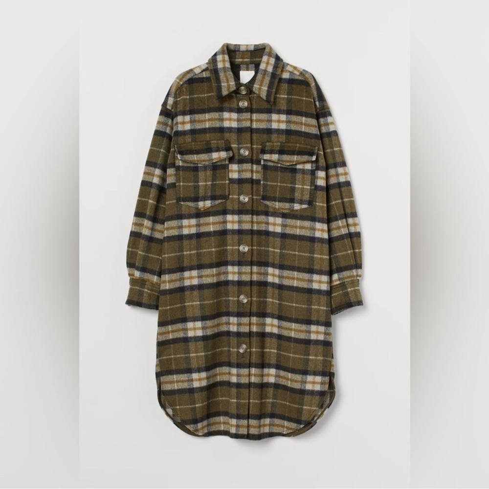 H&M Plaid Shirt Jacket Shacket